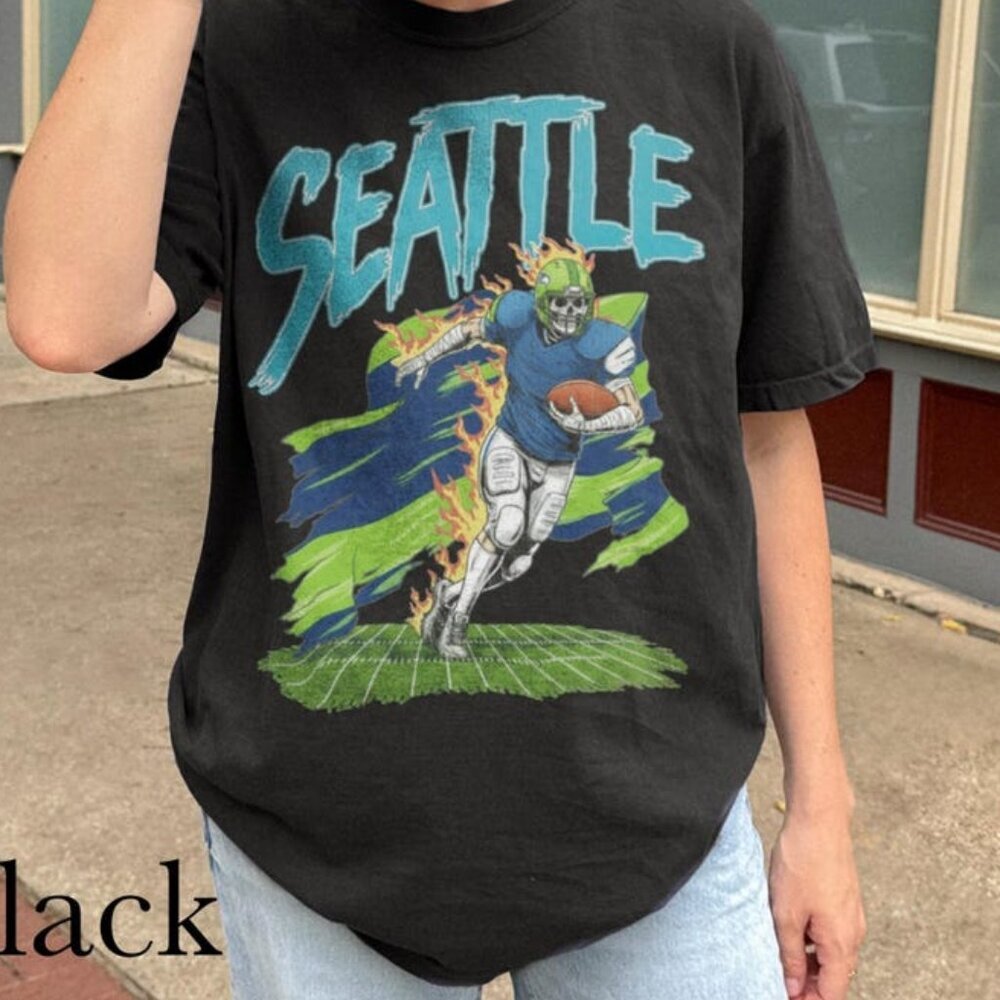 Seattle Football Shirt, Seahawks Tee, Retro Game Day T-Shirt, 90s Fan Top 90